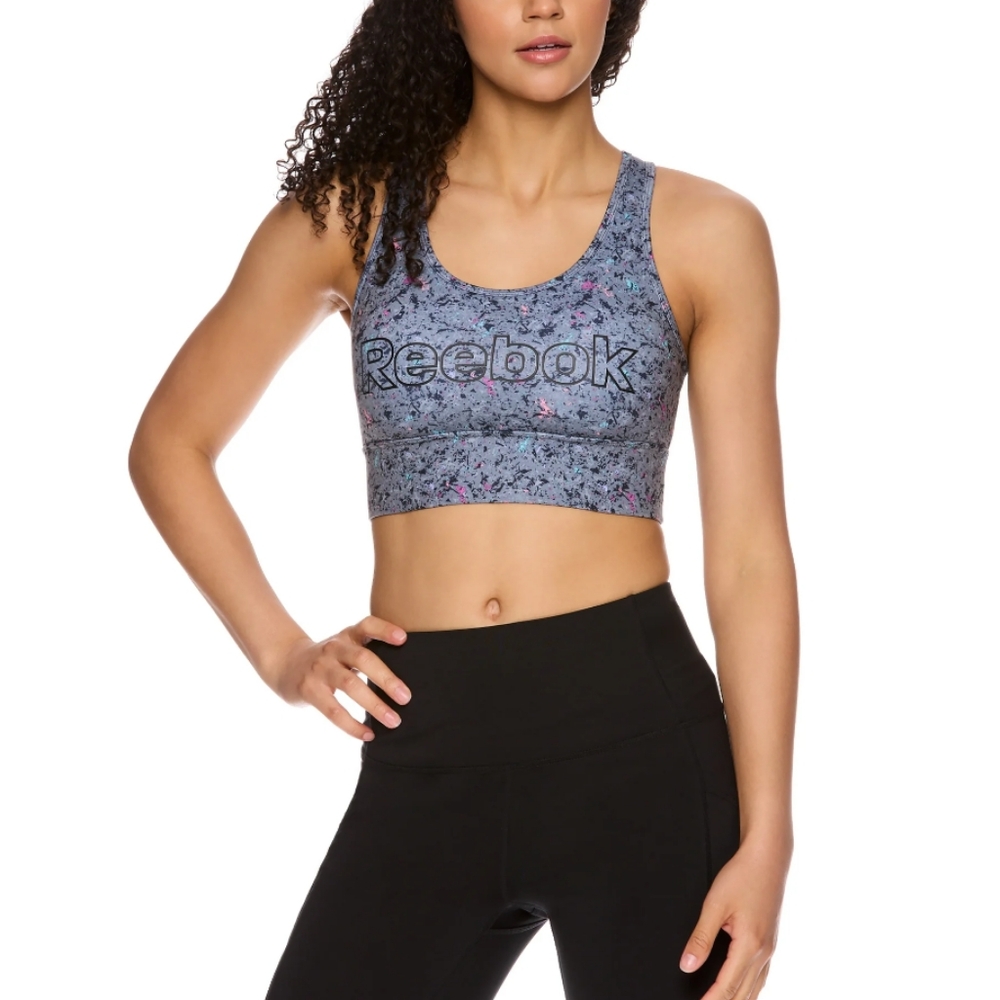 Reebok -- Longlined Sports Bra Medium Support Removable Cups
